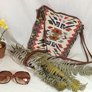 NWT Four Seasons Woven Cotton Crossbody Bag